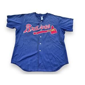 Vintage‎ Mississippi Atlanta Braves Wilson Baseball Jersey Blue Size 48